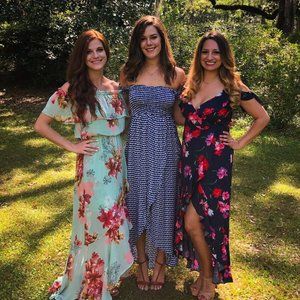 Floral off the shoulder maxi dress